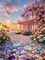 5D Landscape Diamond Art Kit for Adults & Beginners – Flower Street Scenery Full Drill Round Diamond Painting Set 12x16 Inch – DIY Gem Craft Home Wall Decor